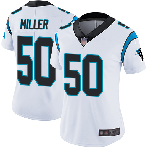 Carolina Panthers Limited White Women Christian Miller Road Jersey NFL Football #50 Vapor Untouchable